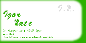igor mate business card